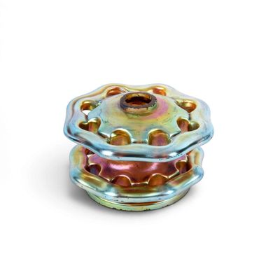 Sale Photo Thumbnail #248: Iridescent Favrile Style Art Glass Flower Frog