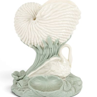 Sale Photo Thumbnail #169: Royal Worcester Porcelain Nautilus Shell Centerpiece Vase