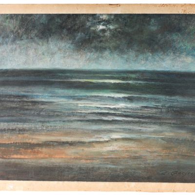 Sale Photo Thumbnail #360: Leonid Gechtoff (Russian/American, 1883-1941) Moonlight on the Delaware
