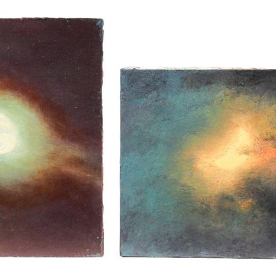 Sale Photo Thumbnail #497: Robert Terry (American, 1953-2021) Moon Paintings