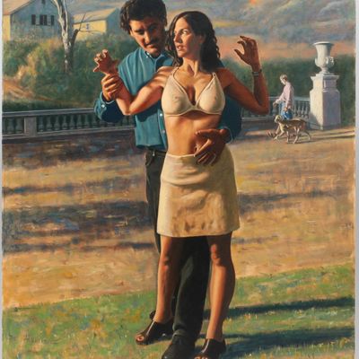 Sale Photo Thumbnail #435: John Thornton (American, B. 1952) Yes and No, Oil on Canvas Painting