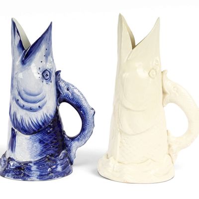 Sale Photo Thumbnail #208: Two Royal Worcester Porcelain Pike Fish Jugs