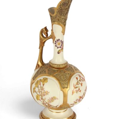Sale Photo Thumbnail #230: Royal Worcester Porcelain Blush Ivory Ewer