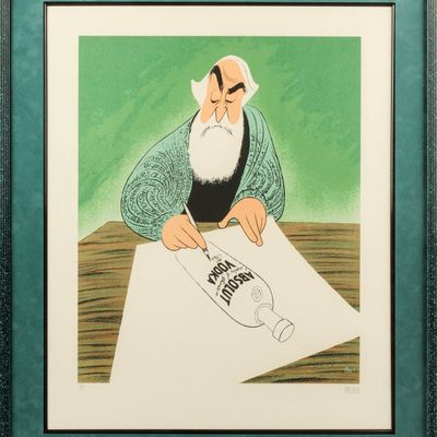 Sale Photo Thumbnail #471: Al Hirschfeld (American, 1903-2003) Self Portrait for Absolut Vodka, Signed Lithograph, Artist's