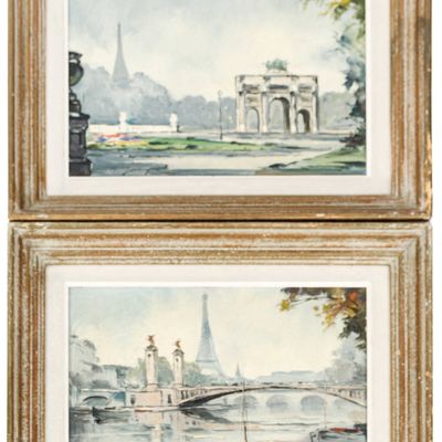 Sale Photo Thumbnail #119: Michel Janpol (French, 20th Century) Two Parisian Scenes, Oil on Canvas