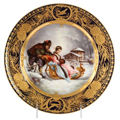 Sale Photo Thumbnail #68: Royal Vienna "Winter" Porcelain Cabinet Plate