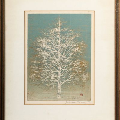 Sale Photo Thumbnail #482: Joichi Hoshi (Japanese, 1913-1979) Early Spring, Woodblock Print