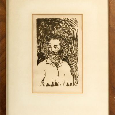 Sale Photo Thumbnail #461: Antonio Frasconi (1919-2013) Woodcut, Walt Whitman