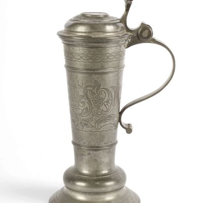Sale Photo Thumbnail #379: Frans Santesson Swedish Engraved Pewter Tankard