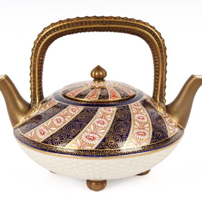 Sale Photo Thumbnail #196: Royal Worcester Imari Porcelain Double Spout Teapot