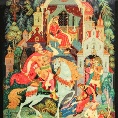 Sale Photo Thumbnail #108: Russian Kholui Lacquer Fairy Tale Box