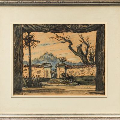 Sale Photo Thumbnail #495: Msitslav Dobuzhinsky (Russian, 1875-1957) Set Design, Watercolor