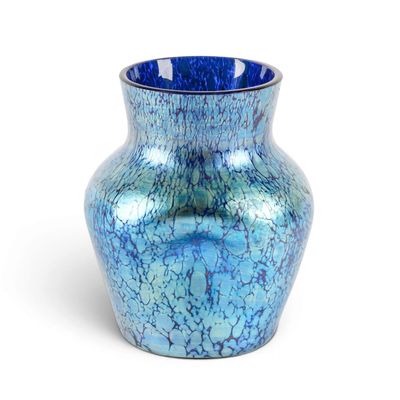 Sale Photo Thumbnail #239: Blue Papillon Thumbprint Vase Attr. to Loetz