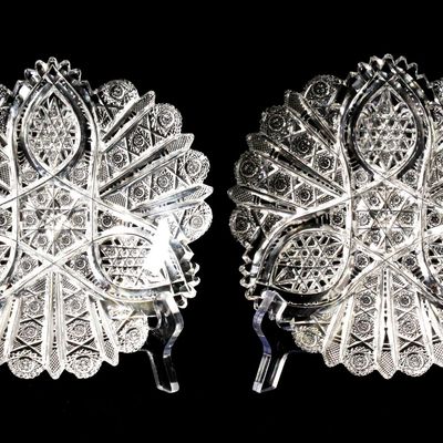 Sale Photo Thumbnail #139: Pair of Hawkes "Oriental" American Brilliant Period Cut Glass Plates