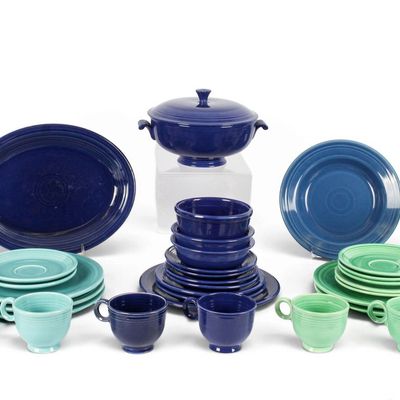 Sale Photo Thumbnail #440: Cobalt Blue, Light Green, and Turquoise Fiestaware, Homer Laughlin