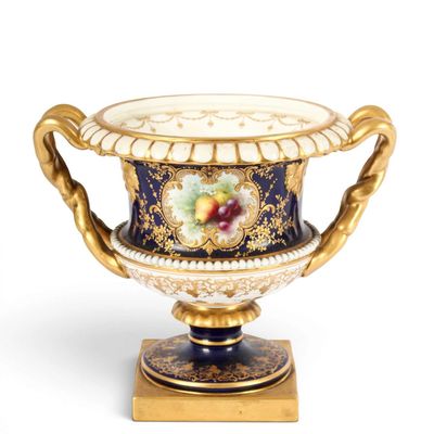 Sale Photo Thumbnail #179: Royal Worcester Porcelain Footed Vase, Hand Painted Fruit