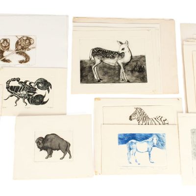 Sale Photo Thumbnail #425: Christine McGinnis (American, 1937-2019) Various Animal Etchings