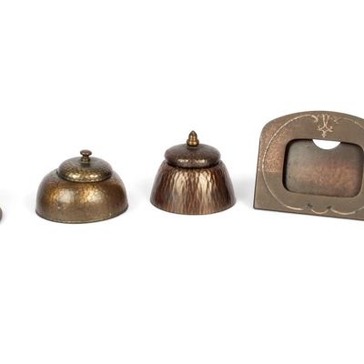 Sale Photo Thumbnail #307: Group of Arts & Crafts Bronze Desktop Items