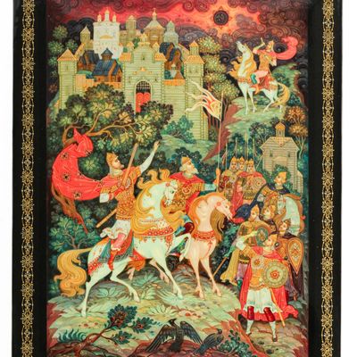 Sale Photo Thumbnail #109: Russian Kholui Lacquer Fairy Tale Box