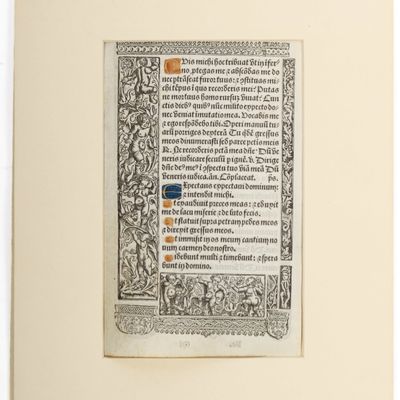Sale Photo Thumbnail #91: French Illuminated Book of Hours Leaf, 16th Century
