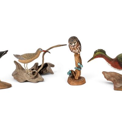 Sale Photo Thumbnail #134: Four Bird Carvings