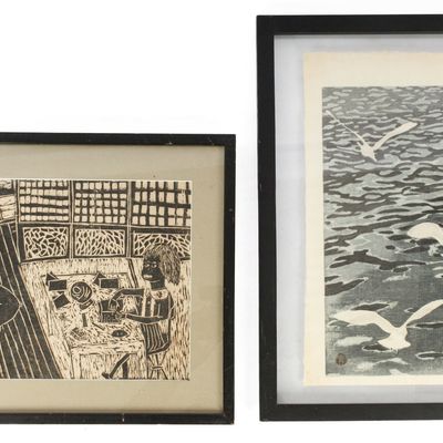 Sale Photo Thumbnail #484: Two Japanese Woodblock Prints Incl. Aoyama Masaharu