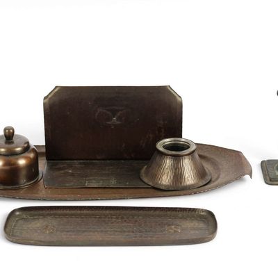 Sale Photo Thumbnail #275: Roycroft Copper Desk Items