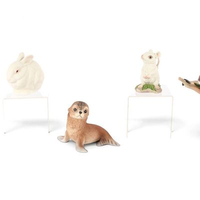 Sale Photo Thumbnail #76: Group of Polychrome Bisque Porcelain Animal Figures