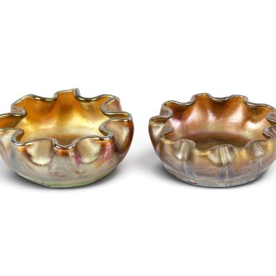 Sale Photo Thumbnail #246: Tiffany Studios Favrile Glass Open Salt