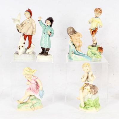 Sale Photo Thumbnail #213: Freda Doughty, Children of the Month Porcelain Figurines, Royal Worcester