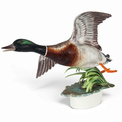 Sale Photo Thumbnail #156: Royal Worcester Ronald Van Ruyckevelt Hand-Painted Porcelain "Mallard" Figure