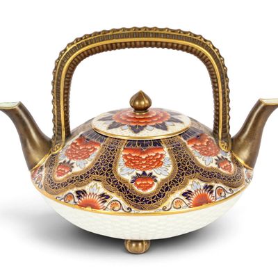 Sale Photo Thumbnail #221: Royal Worcester Imari Porcelain Double Spout Teapot