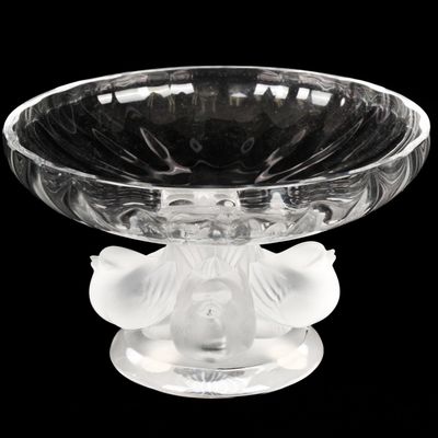 Sale Photo Thumbnail #71: Lalique Crystal "Nogent" Pedestal Bowl