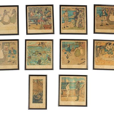 Sale Photo Thumbnail #238: Pamela Colman Smith, Ten Illustration Prints, The Golden Vanity