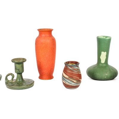 Sale Photo Thumbnail #308: Group of Arts & Crafts Pottery, Hampshire, North Dakota School of Mines, Etc.