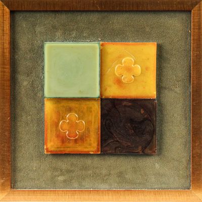 Sale Photo Thumbnail #243: Four Tiffany Studios Art Glass Tiles