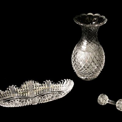 Sale Photo Thumbnail #140: Group of Three American Brilliant Period Cut Glass Tablewares