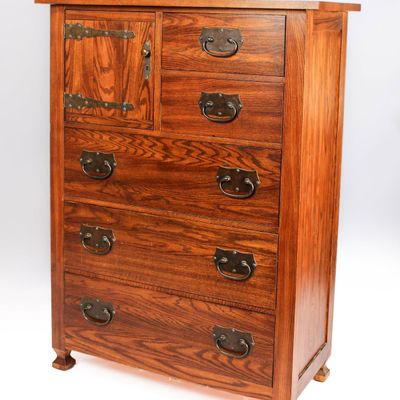 Sale Photo Thumbnail #236: Jamestown Sterling Arts & Crafts Style Oak Chest of Drawers