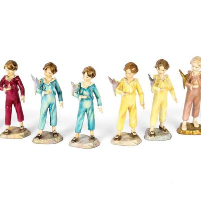 Sale Photo Thumbnail #214: Ten Royal Worcester Porcelain "The Parakeet' Figurines