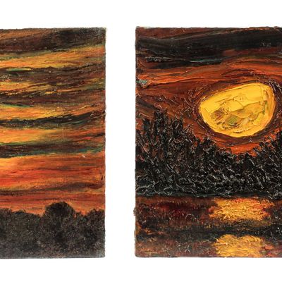 Sale Photo Thumbnail #498: Robert Terry (American, 1953-2021) Moon Paintings