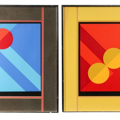 Sale Photo Thumbnail #477: Jo Niemeyer (German, B. 1946) Two Op-Art Serigraphs