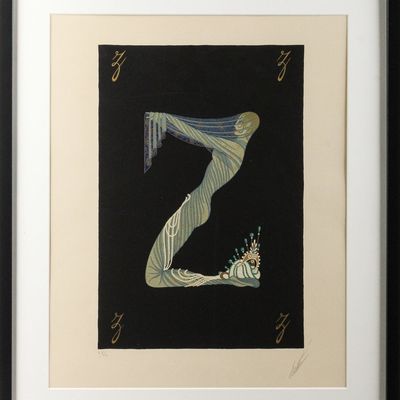 Sale Photo Thumbnail #448: Erte, Letter Z, Signed Serigraph