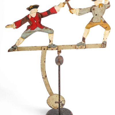 Sale Photo Thumbnail #137: Antique Dueling Swordsmen Pendulum Balance Toy