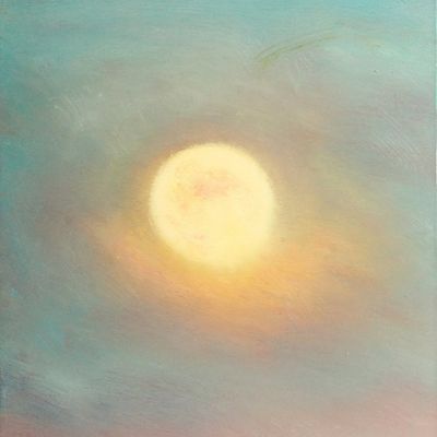 Sale Photo Thumbnail #496: Robert Terry (American, 1953-2021) Moon Painting