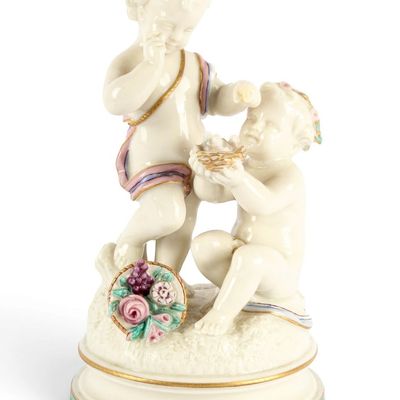 Sale Photo Thumbnail #223: Royal Worcester Porcelain Figural Group, Cherubs