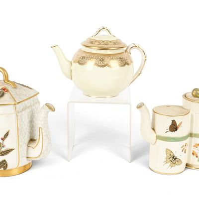 Sale Photo Thumbnail #165: Group of Three Royal Worcester Porcelain Teapots