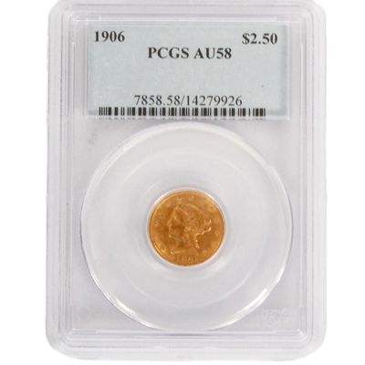 Sale Photo Thumbnail #21: 1906 $2.50 Gold Piece