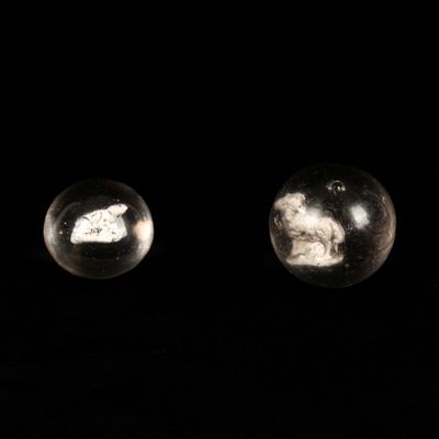 Sale Photo Thumbnail #387: Two Sulphide Marbles, Frog & Sheep