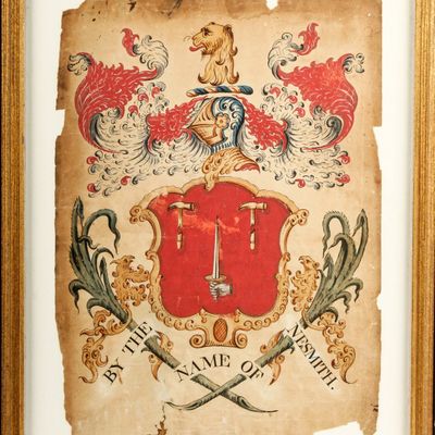 Sale Photo Thumbnail #147: New England Heraldic Crest Drawing, Nesmith Family