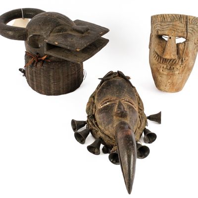 Sale Photo Thumbnail #351: Antique Masks Including African, Mexican
